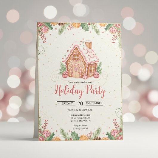 Gingerbread House Christmas Party Invitation Einladung