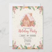 Gingerbread House Christmas Party Invitation Einladung (Vorderseite)