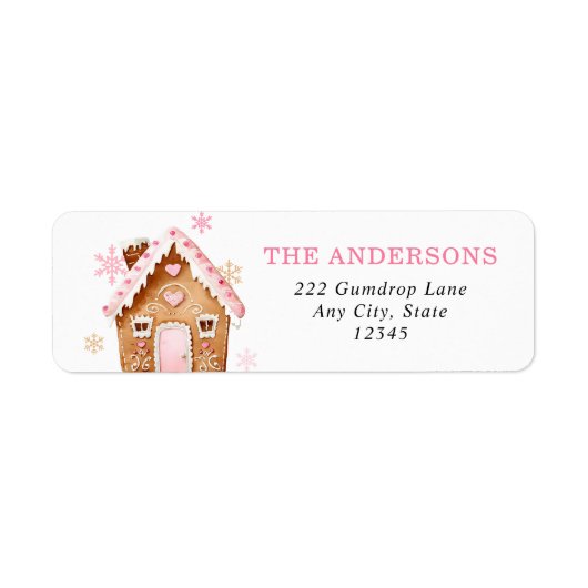 Gingerbread House Christmas Return Address (Vorne)