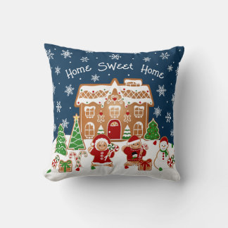 Gingerbread House Christmas Throw Pillow Kissen