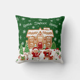 Gingerbread House Christmas Throw Pillow Kissen