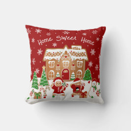 Gingerbread House Christmas Throw Pillow Kissen