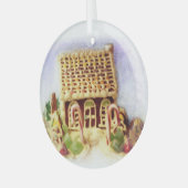 Gingerbread House Circle Ornament Aus Glas (Vorderseite links)