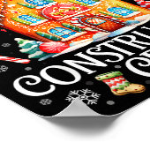 Gingerbread House Construction Crew Baking Christm Poster (Ecke)