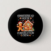 Gingerbread House Construction Crew Cookie Baking Button (Vorderseite)