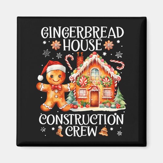 Gingerbread House Construction Crew Cookie Baking  Magnet (Vorne)