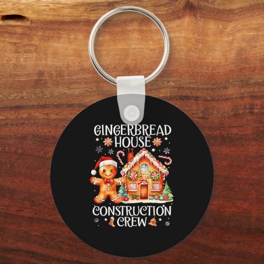 Gingerbread House Construction Crew Cookie Baking  Schlüsselanhänger (Vorderseite)