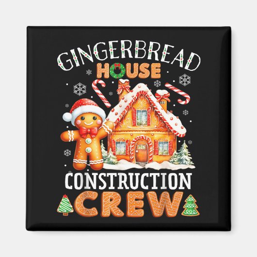 Gingerbread House Construction Crew Decorating Bak Magnet (Vorne)