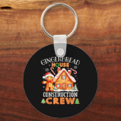 Gingerbread House Construction Crew Decorating Bak Schlüsselanhänger (Vorderseite)