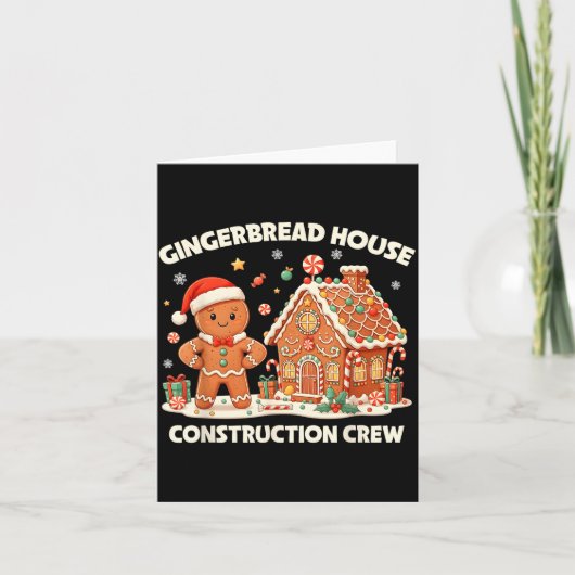 Gingerbread House Construction Crew Kids Men Women Karte (Vorderseite)