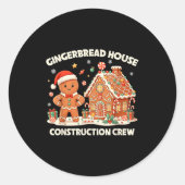 Gingerbread House Construction Crew Kids Men Women Runder Aufkleber (Vorderseite)