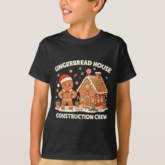 Gingerbread House Construction Crew Kids Men Women T-Shirt (Vorderseite)