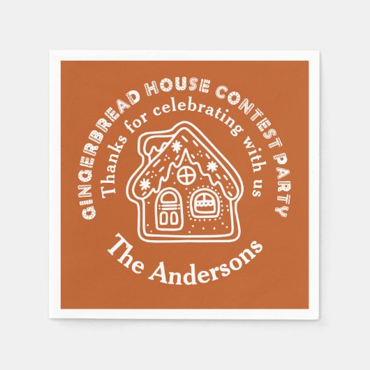 Gingerbread House Contest Party Vielen Dank Serviette (Vorderseite)
