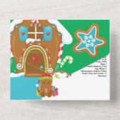 Gingerbread House Cookie Austausch mit Rezeptkarte All In One Einladung (Rückseite)