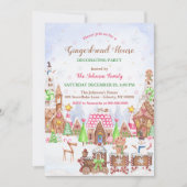 Gingerbread House Cookie Decoration Party Einladung (Vorderseite)