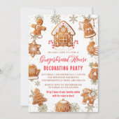 Gingerbread House Cookie Dekorieren Party Urlaub Einladung (Vorderseite)