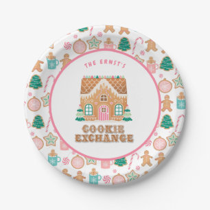 Gingerbread House Cookie Exchange Personalisiert Pappteller