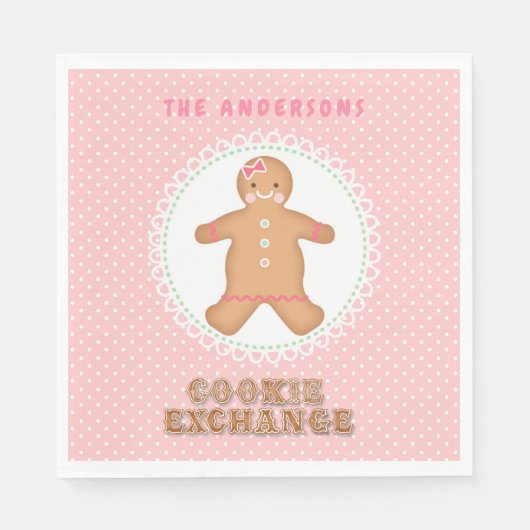 Gingerbread House | Cookie Exchange Personalisiert Serviette (Vorderseite)
