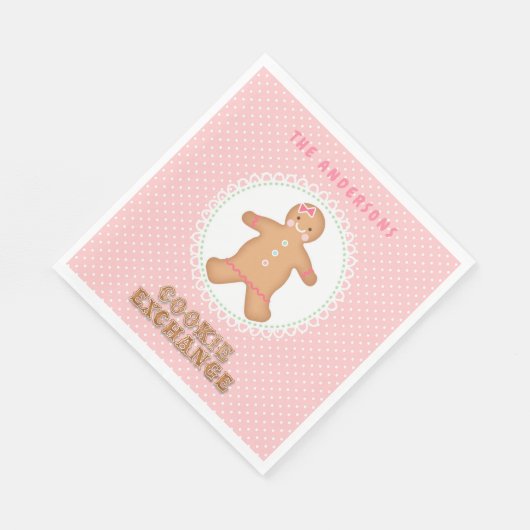 Gingerbread House | Cookie Exchange Personalisiert Serviette (Ecke)
