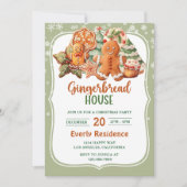 Gingerbread House Cookies Weihnachtsgebäck Party Einladung (Vorderseite)