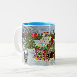 GINGERBREAD HOUSE CUSTOM TASSE MIT 2 Tonen KAFFEE