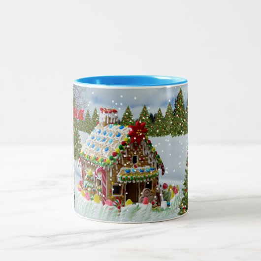 GINGERBREAD HOUSE CUSTOM TASSE MIT 2 Tonen KAFFEE (Mittel)