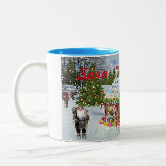 GINGERBREAD HOUSE CUSTOM TASSE MIT 2 Tonen KAFFEE (Links)