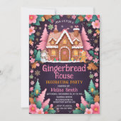 Gingerbread House Decorating Christmas Party Einladung (Vorderseite)