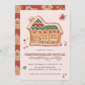 Gingerbread House Decorating Party Christmas Einladung (Vorne/Hinten)
