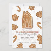 Gingerbread House Decorating Party Christmas Einladung (Vorderseite)