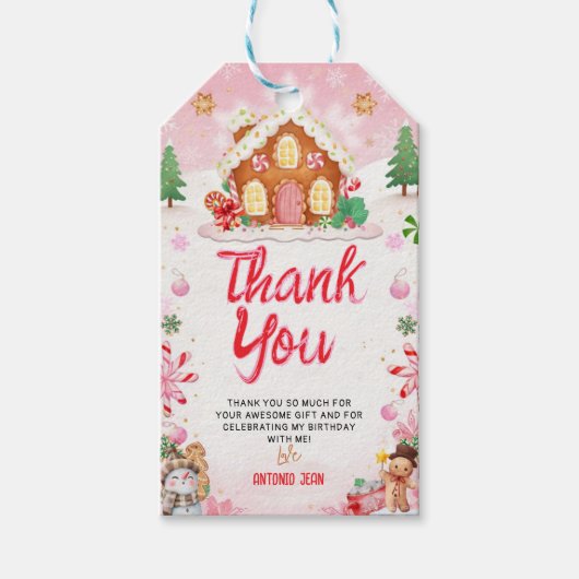 Gingerbread House Decorating Party Geschenkanhänger (Vorderseite)