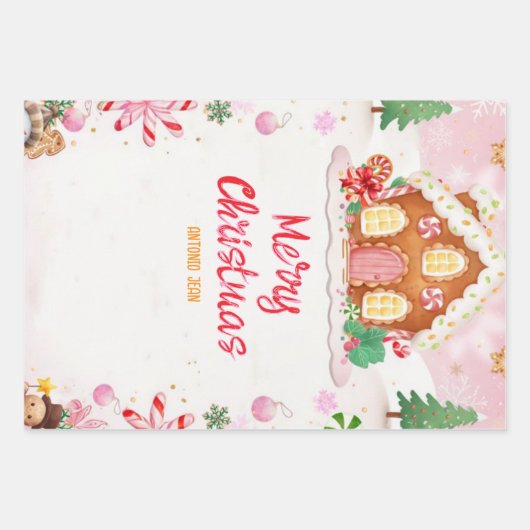 Gingerbread House Decorating Party Geschenkpapier Set (Vorderseite)