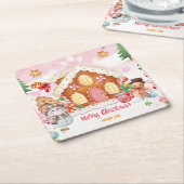 Gingerbread House Decorating Party Rechteckiger Pappuntersetzer (angewinkelt)
