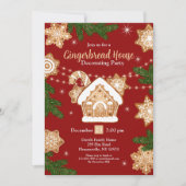 Gingerbread House Decoration Party Aquarell Einladung (Vorderseite)
