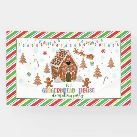 Gingerbread House Decoration Party Banner (Horizontal)