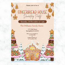 Gingerbread House Decoration Party Brown