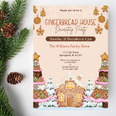Gingerbread House Decoration Party Brown Einladung