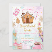 Gingerbread House Decoration Party einladen Cookie Einladung (Vorderseite)