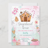 Gingerbread House Decoration Party einladen Cookie Einladung (Vorderseite)