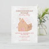 Gingerbread House Decoration Party Einladung (Stehend Vorderseite)