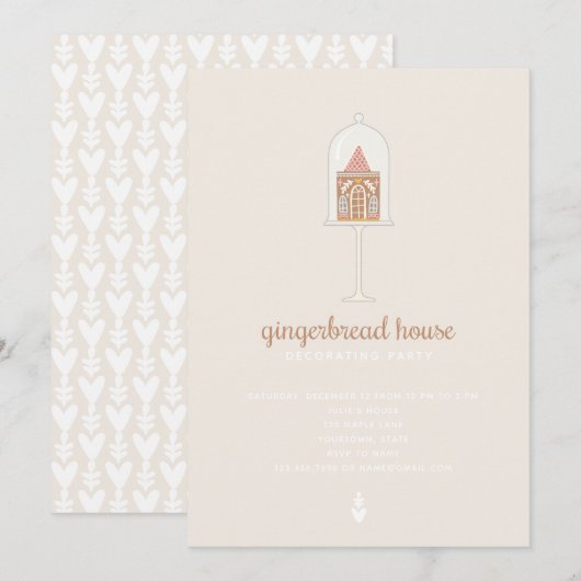 Gingerbread House Decoration Party Einladung (Vorne/Hinten)