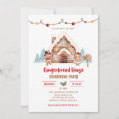 Gingerbread House Decoration Party Einladung (Vorderseite)
