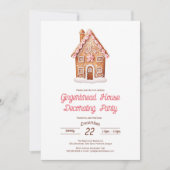 Gingerbread House Decoration Party Einladung (Vorderseite)