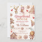 Gingerbread House Decoration Party Einladung (Vorderseite)