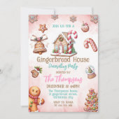 Gingerbread House Decoration Party Einladung (Vorderseite)