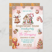Gingerbread House Decoration Party Einladung (Vorne/Hinten)