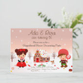 Gingerbread House Decoration Party Einladung (Stehend Vorderseite)