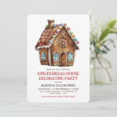 Gingerbread House Decoration Party Einladung (Stehend Vorderseite)