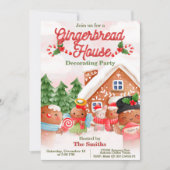 Gingerbread House Decoration Party Einladung (Vorderseite)