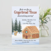 Gingerbread House Decoration Party Einladung (Stehend Vorderseite)